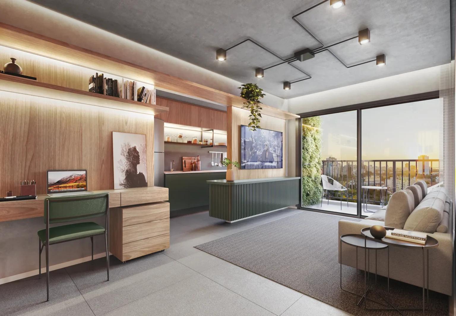 Go Cidade Baixa - Living apartamento 3 dormitórios