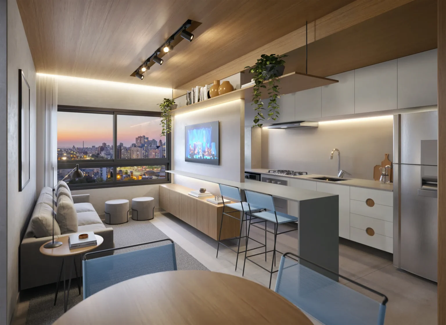 Go Cidade Baixa - Living apartamento 2 dormitórios