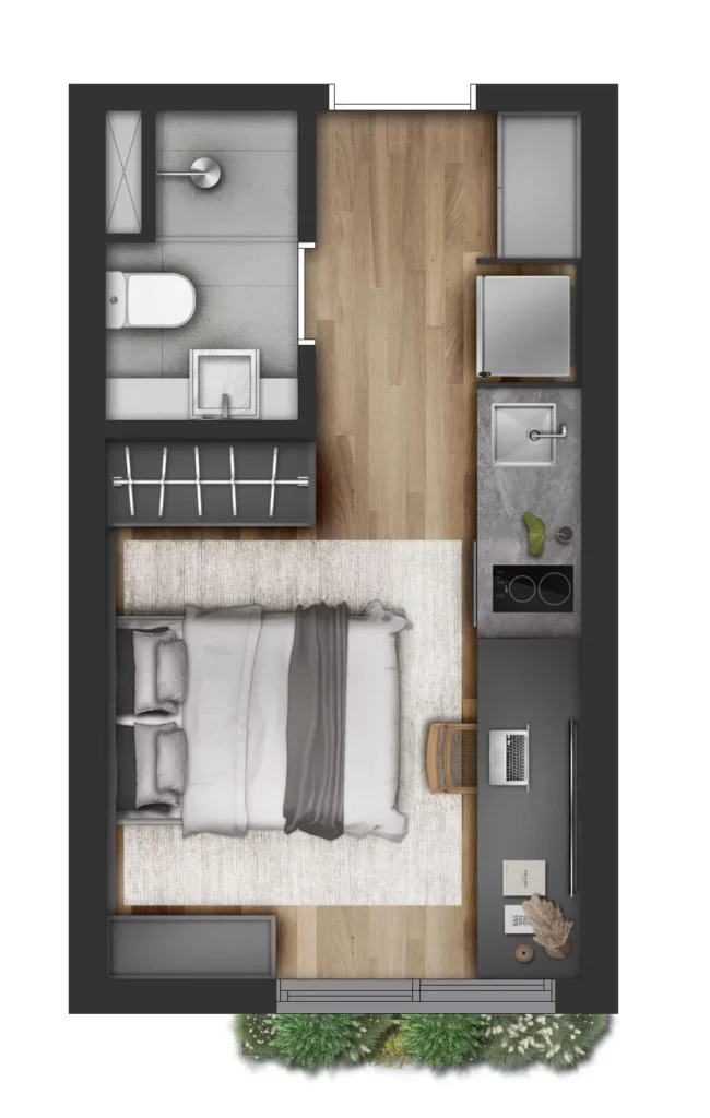 Demétrio Premium Lofts View - 22 m² planta