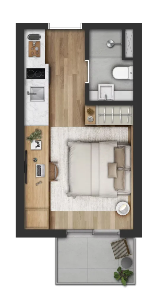 Demétrio Premium Lofts View - 25 m² planta